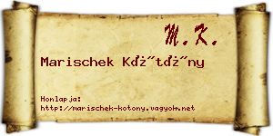 Marischek Kötöny névjegykártya